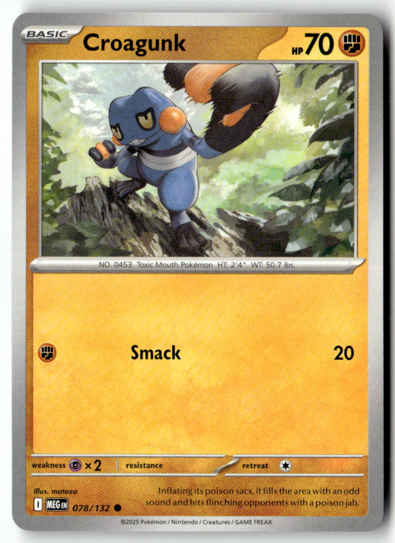 Front of Croagunk 078/132 from Mega Evolution