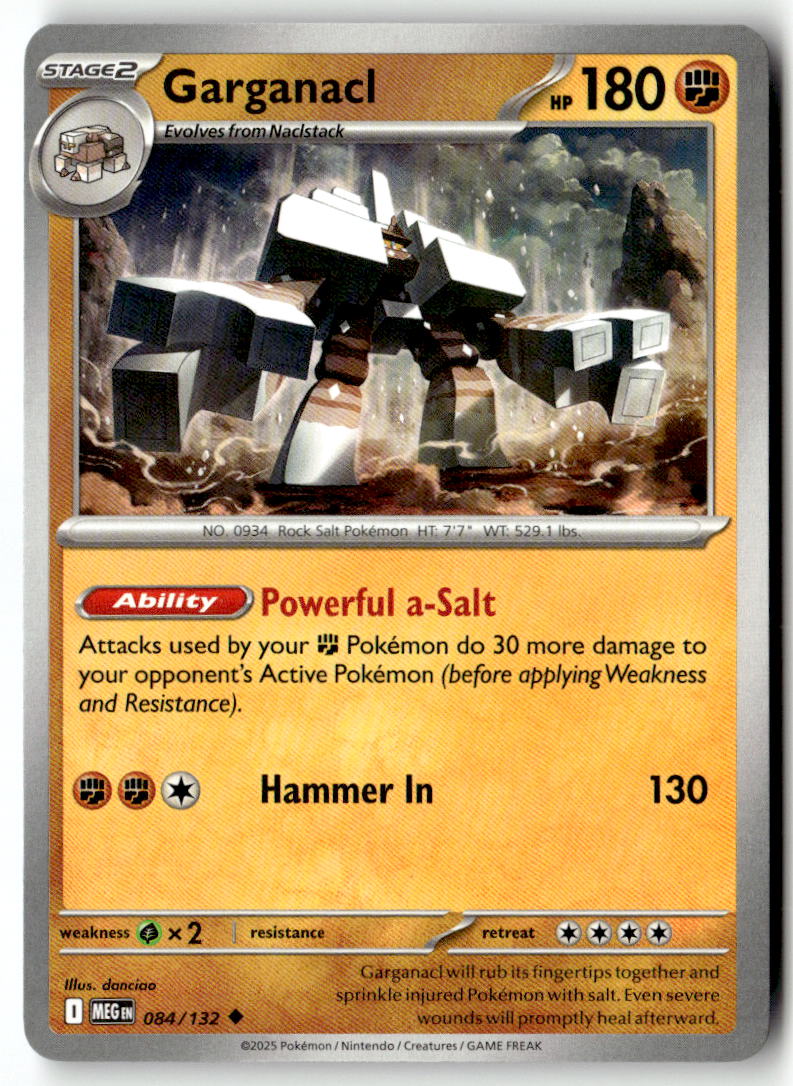 Front of Garganacl 084/132 from Mega Evolution