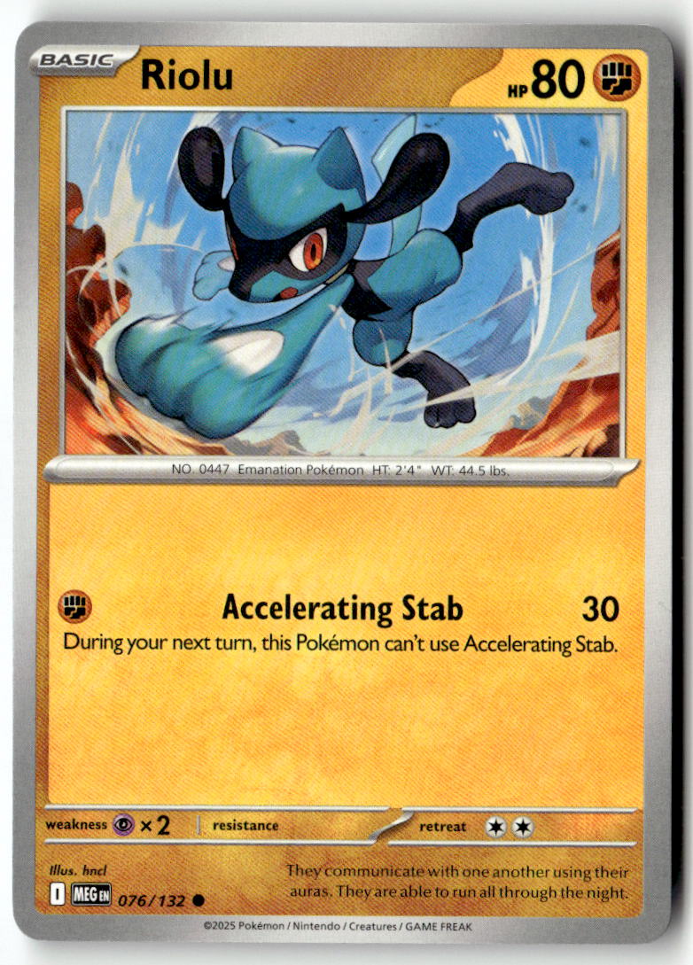 Front of Riolu 076/132 from Mega Evolution