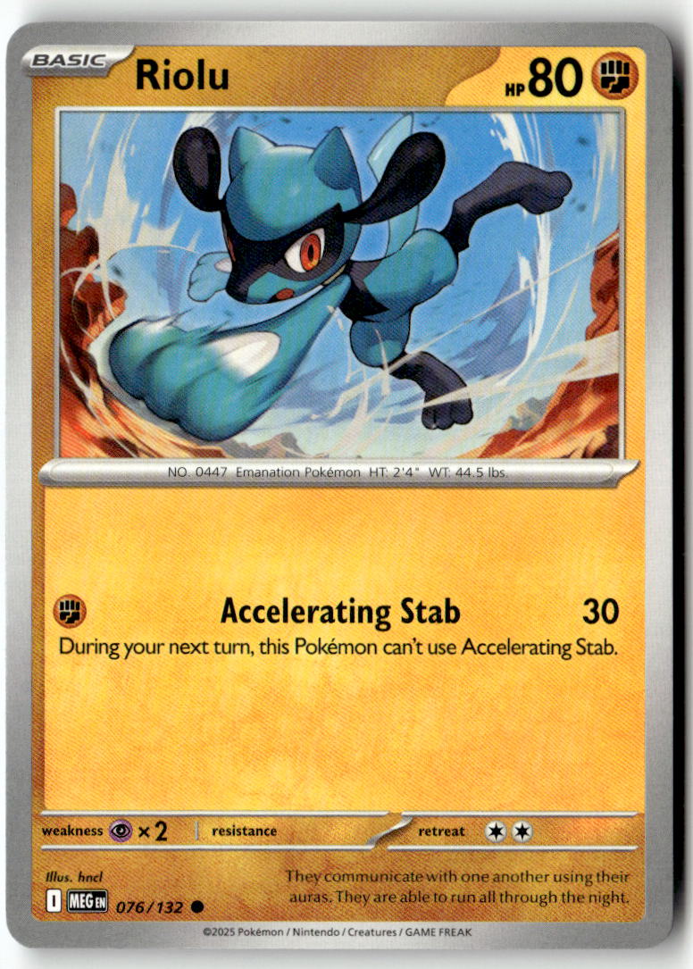 Front of Riolu 076/132 from Mega Evolution