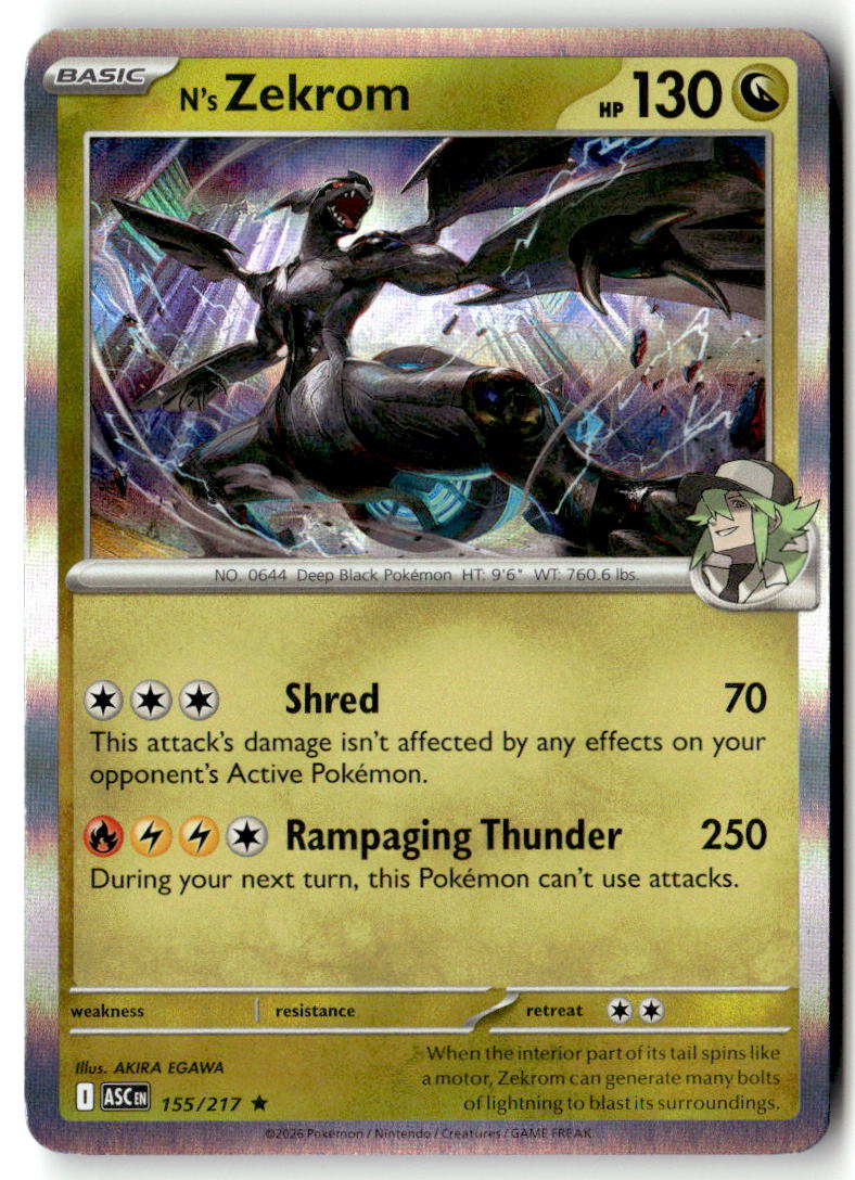 Front of N's Zekrom 155/217 from Ascended Heroes