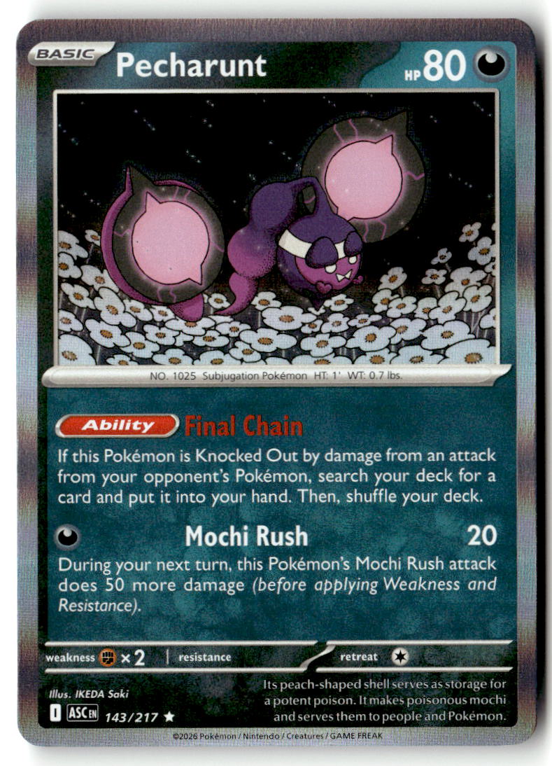 Front of Pecharunt 143/217 from Ascended Heroes