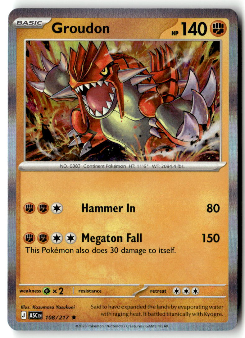 Front of Groudon 108/217 from Ascended Heroes