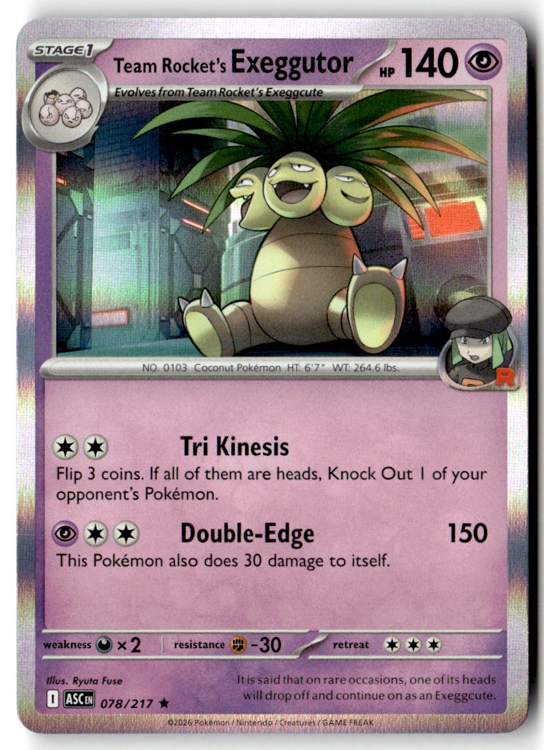 Front of Team Rocket's Exeggutor 078/217 from Ascended Heroes