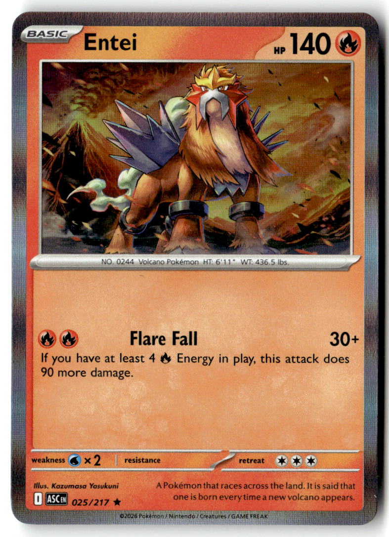 Front of Entei 025/217 from Ascended Heroes