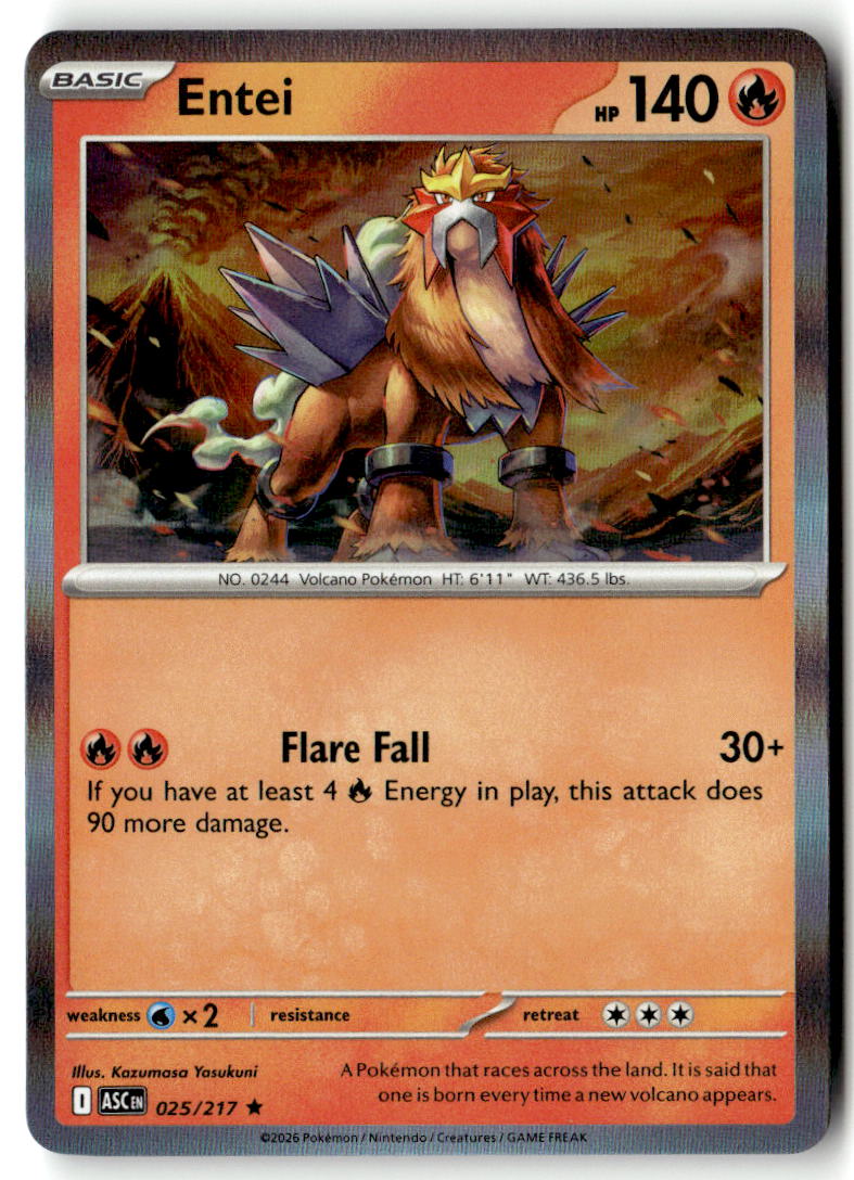 Front of Entei 025/217 from Ascended Heroes