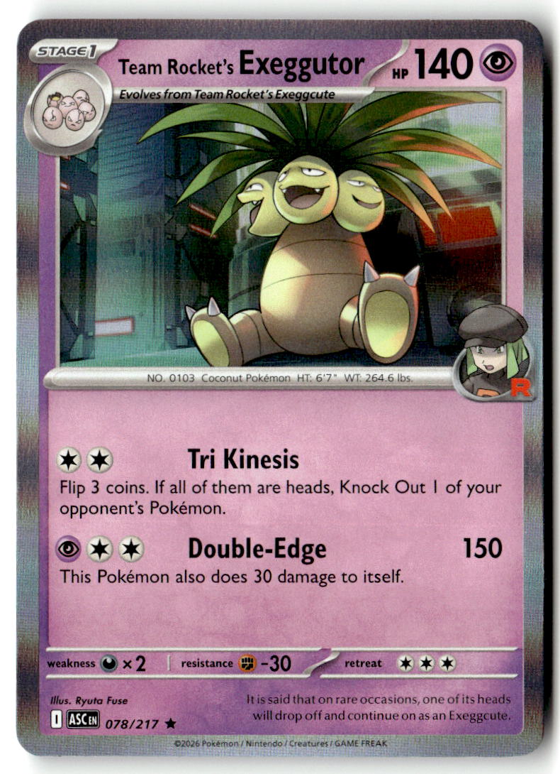 Front of Team Rocket's Exeggutor 078/217 from Ascended Heroes
