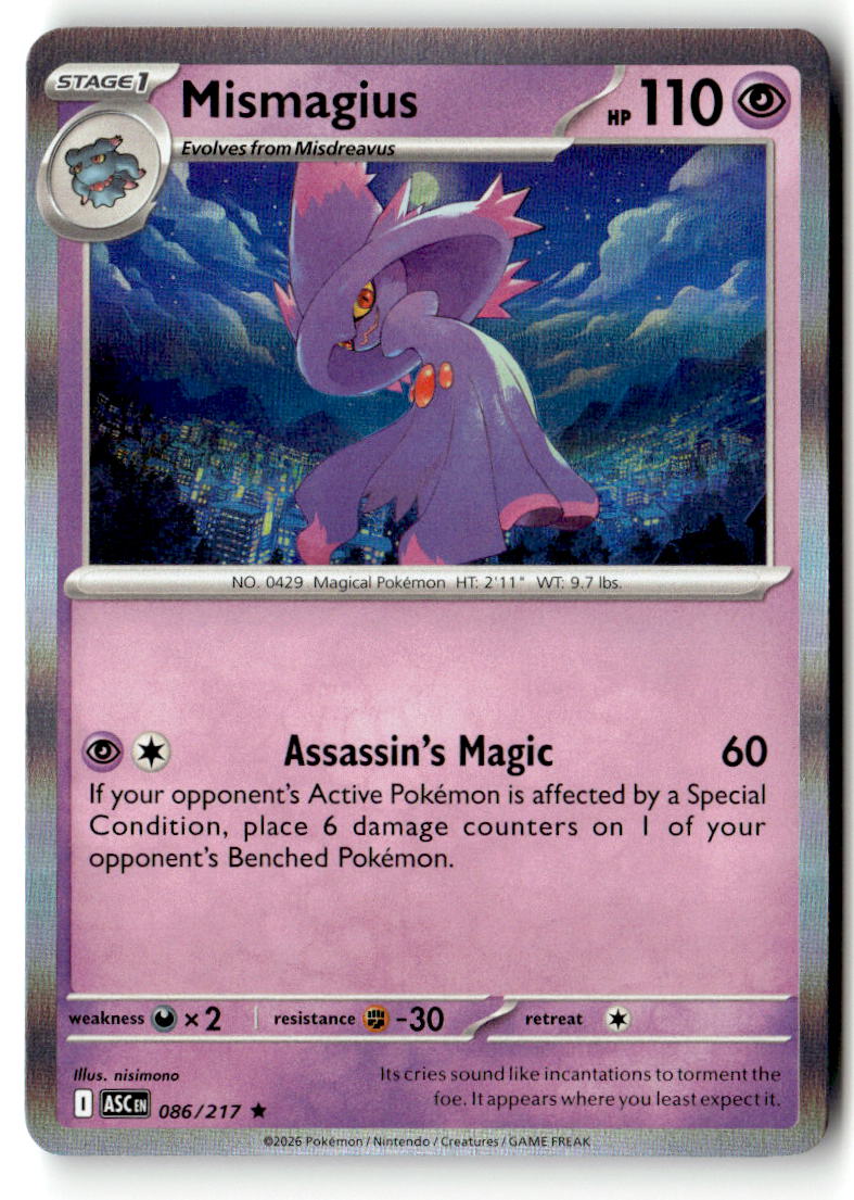 Front of Mismagius 086/217 from Ascended Heroes