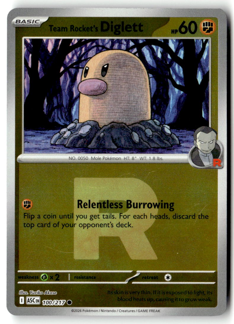 Front of Team Rocket's Diglett 100/217 from Ascended Heroes