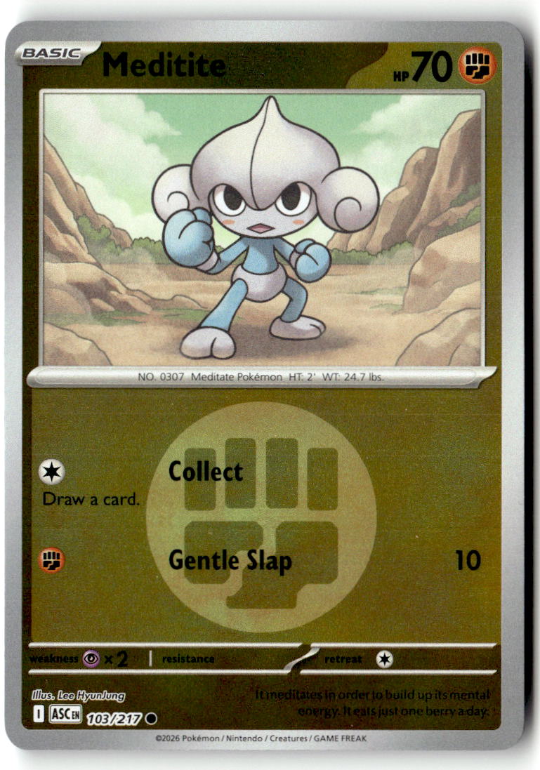 Front of Meditite (Energy Symbol Pattern) 103/217 from Ascended Heroes