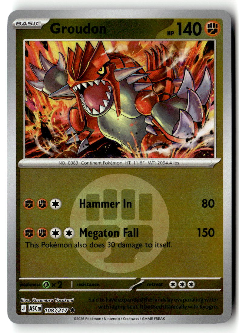 Front of Groudon (Energy Symbol Pattern) 108/217 from Ascended Heroes