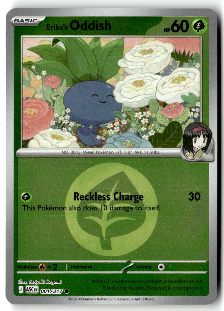 Front of Erika's Oddish (Energy Symbol Pattern) 001/217 from Ascended Heroes