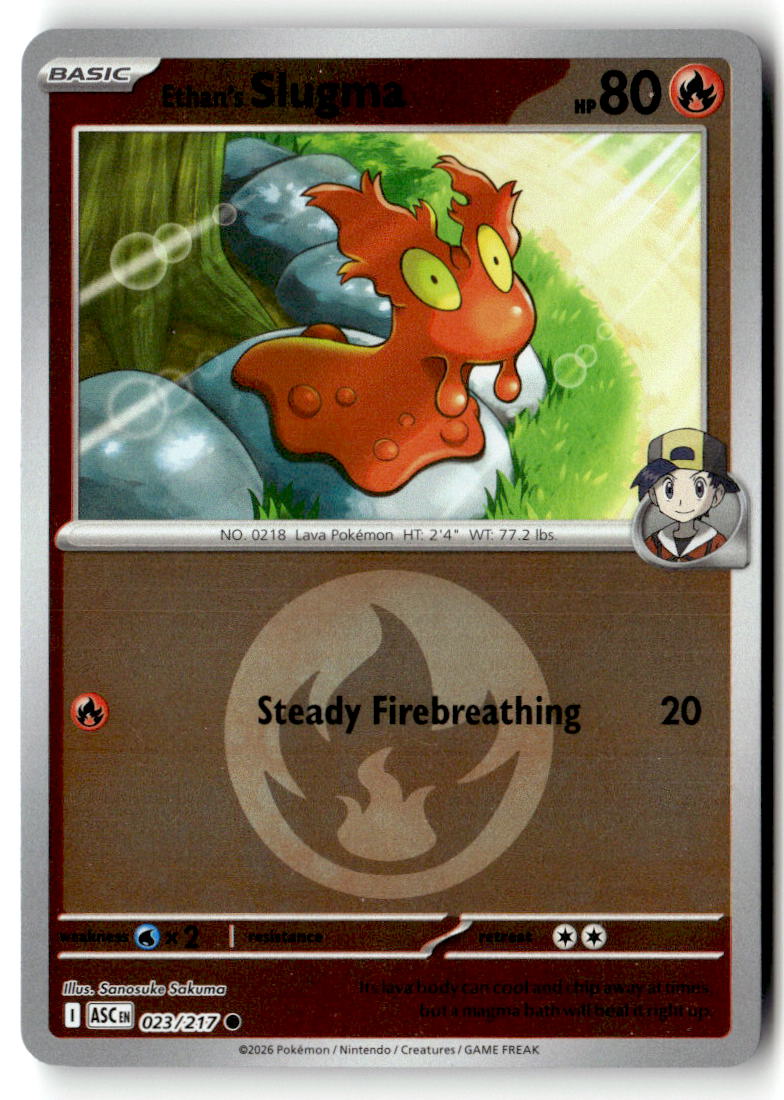 Front of Ethan's Slugma (Energy Symbol Pattern) 023/217 from Ascended Heroes