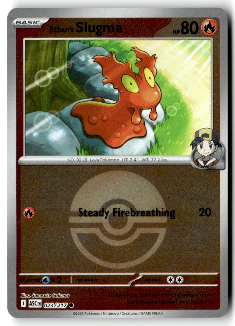 Front of Ethan's Slugma (Poke Ball) 023/217 from Ascended Heroes