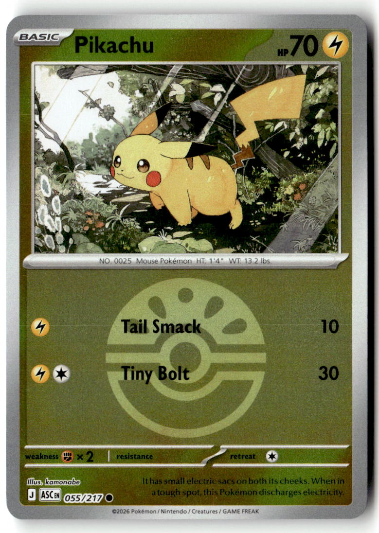 Front of Pikachu (Friend Ball) 055/217 from Ascended Heroes