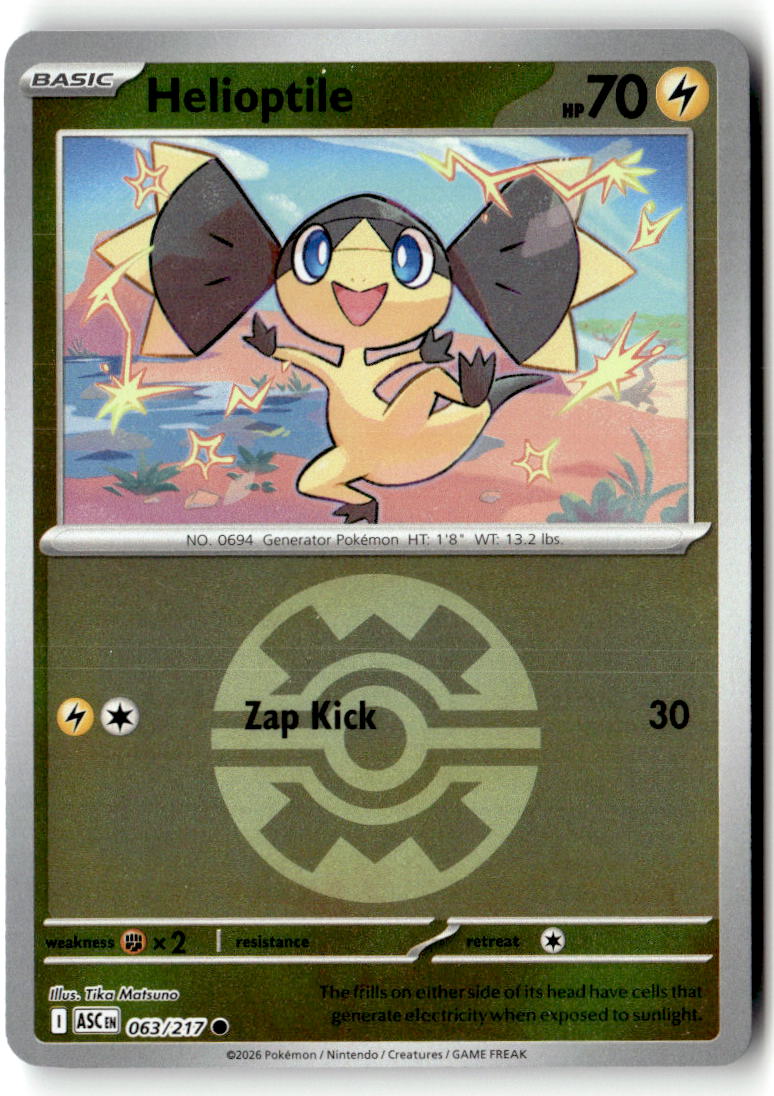 Front of Helioptile (Quick Ball) 063/217 from Ascended Heroes