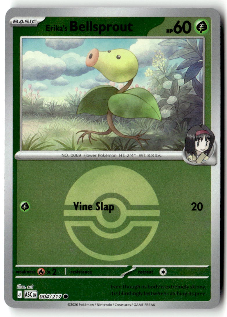 Front of Erika's Bellsprout (Poke Ball) 004/217 from Ascended Heroes
