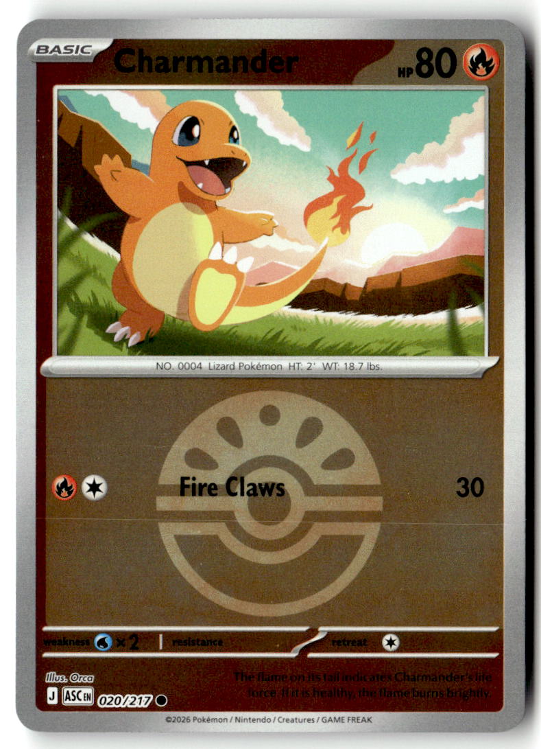 Front of Charmander (Friend Ball) 020/217 from Ascended Heroes
