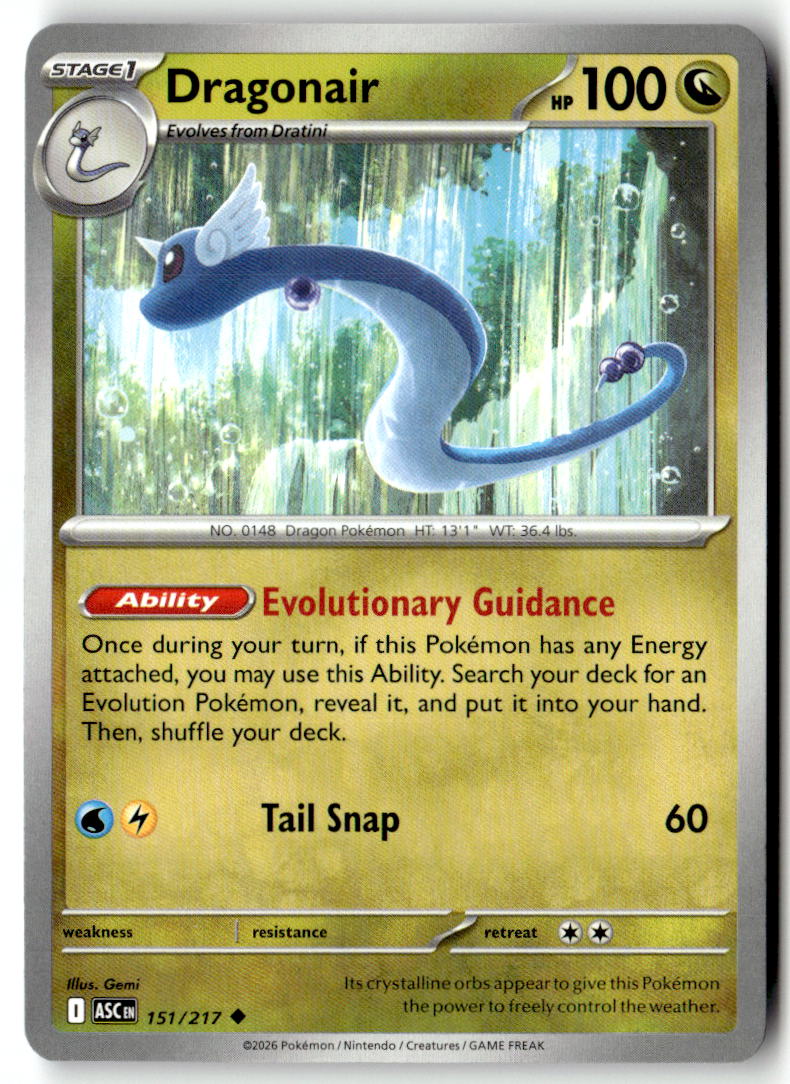 Front of Dragonair 151/217 from Ascended Heroes