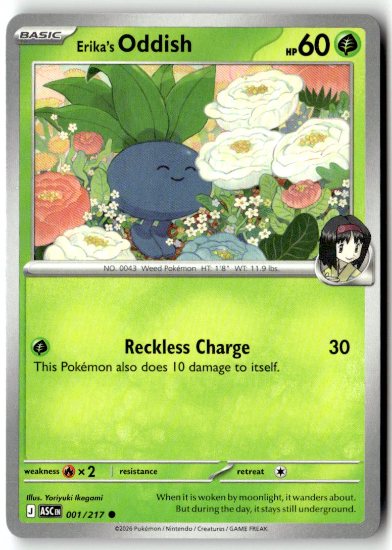 Front of Erika's Oddish 001/217 from Ascended Heroes