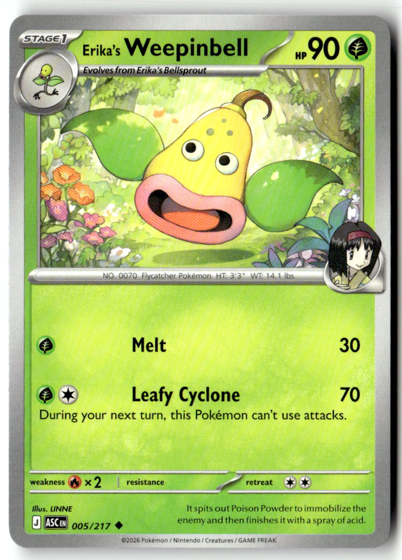 Front of Erika's Weepinbell 005/217 from Ascended Heroes