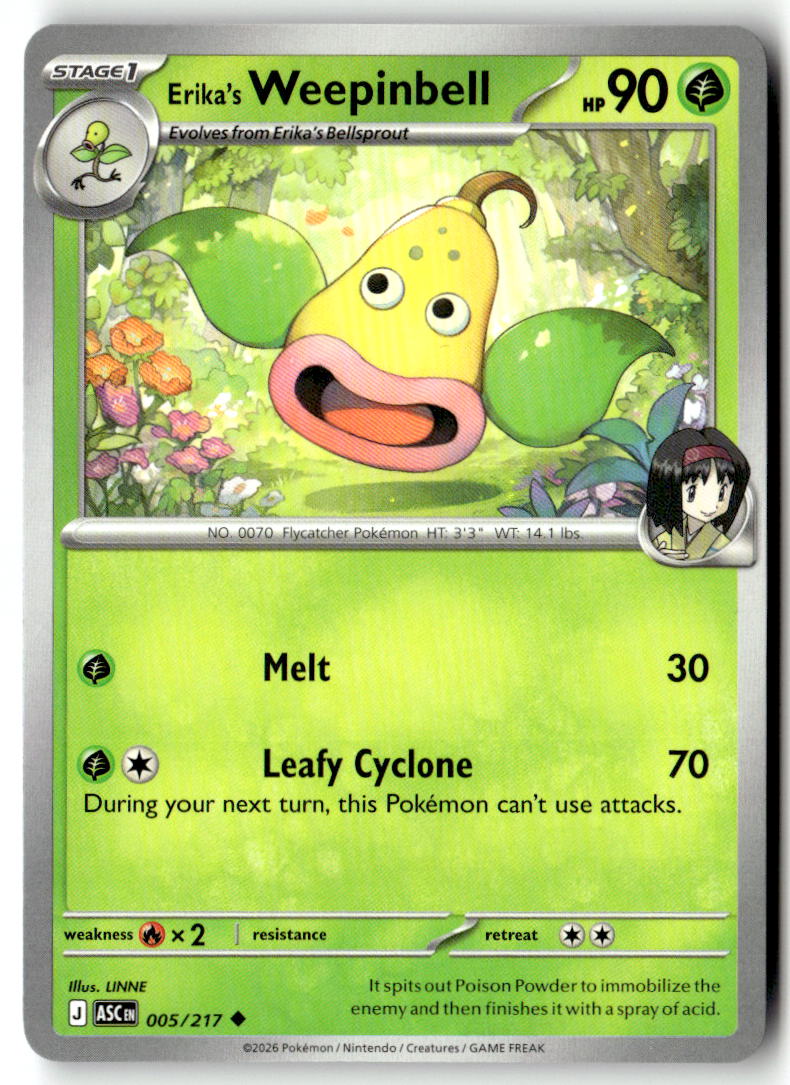 Front of Erika's Weepinbell 005/217 from Ascended Heroes