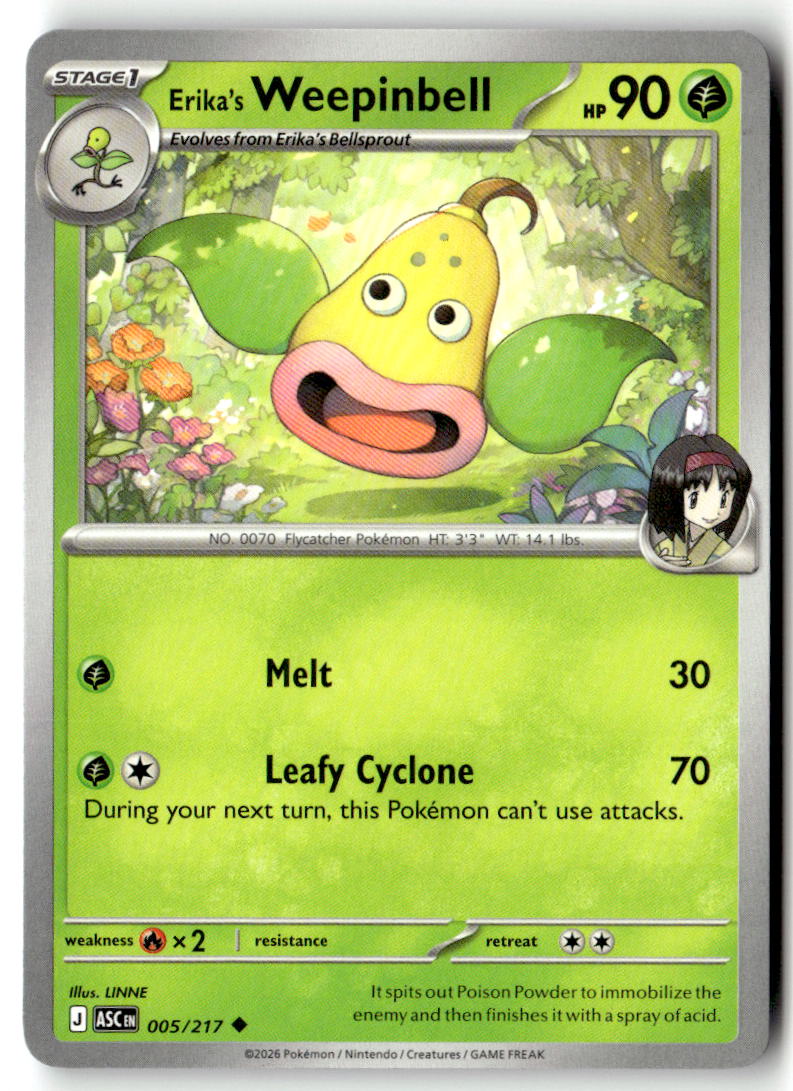 Front of Erika's Weepinbell 005/217 from Ascended Heroes