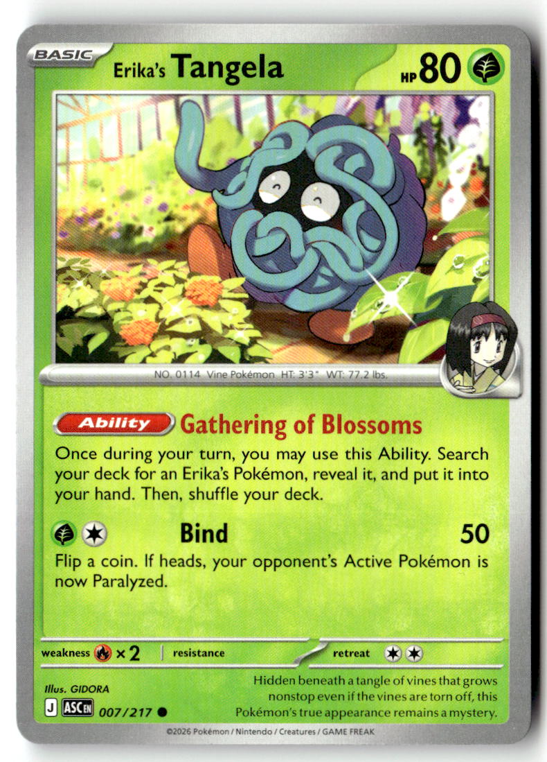 Front of Erika's Tangela 007/217 from Ascended Heroes