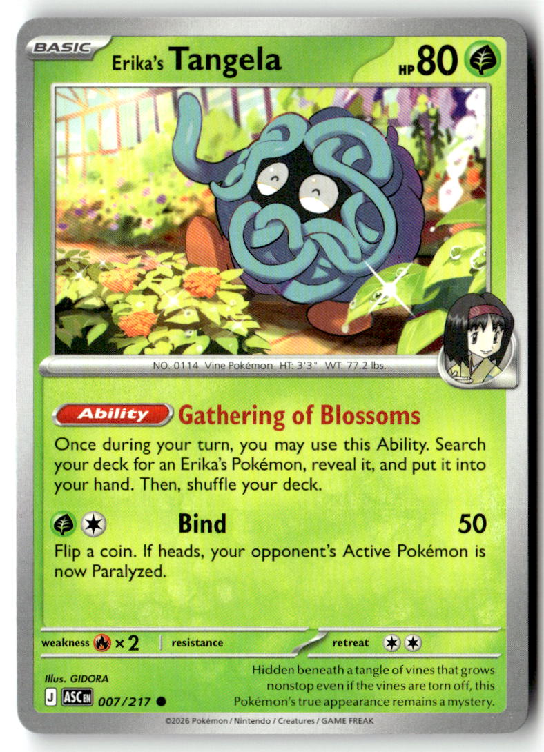 Front of Erika's Tangela 007/217 from Ascended Heroes