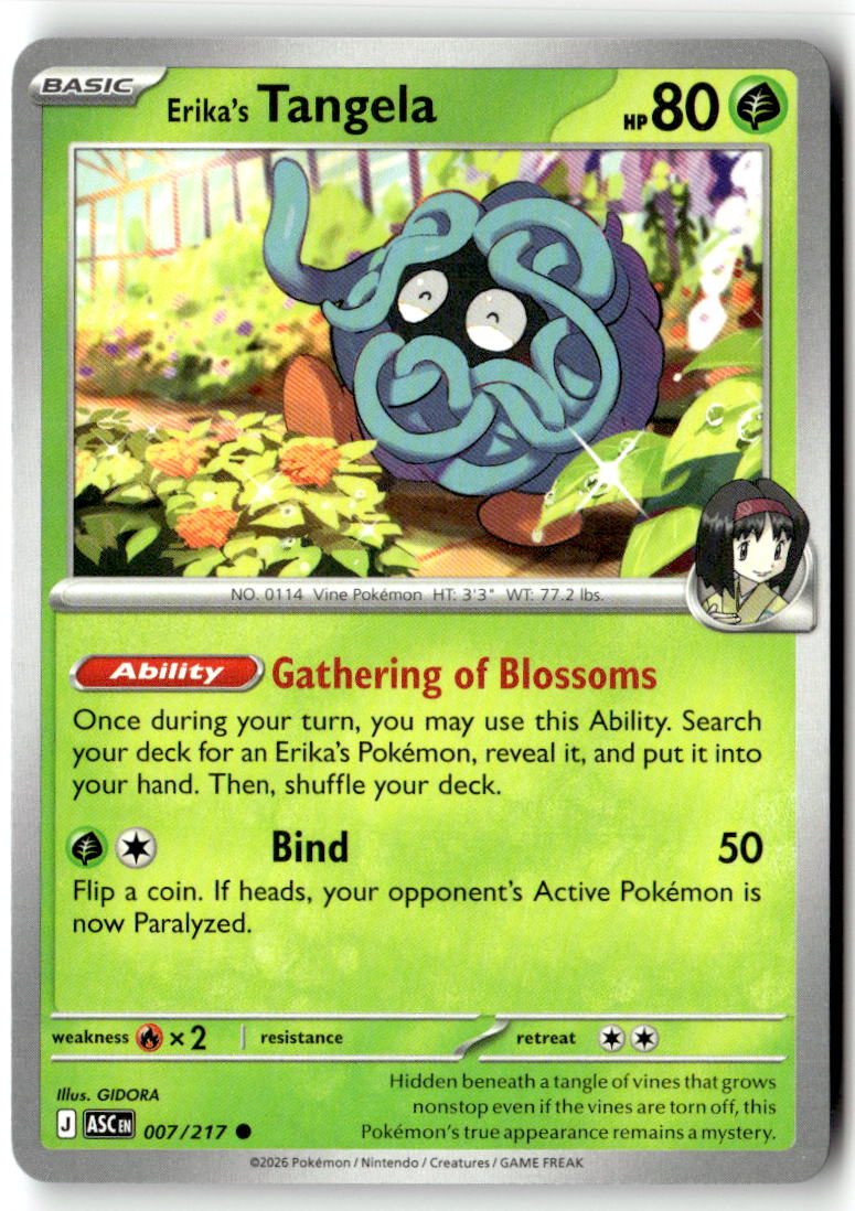 Front of Erika's Tangela 007/217 from Ascended Heroes