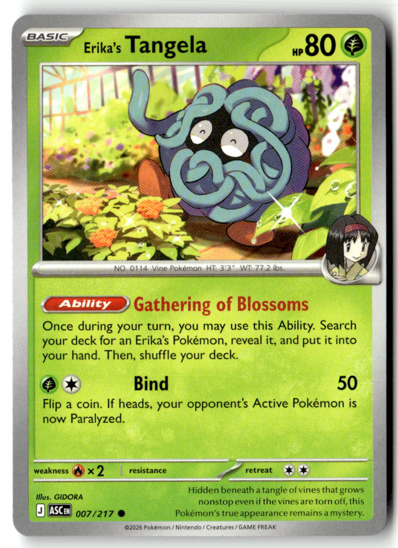 Front of Erika's Tangela 007/217 from Ascended Heroes