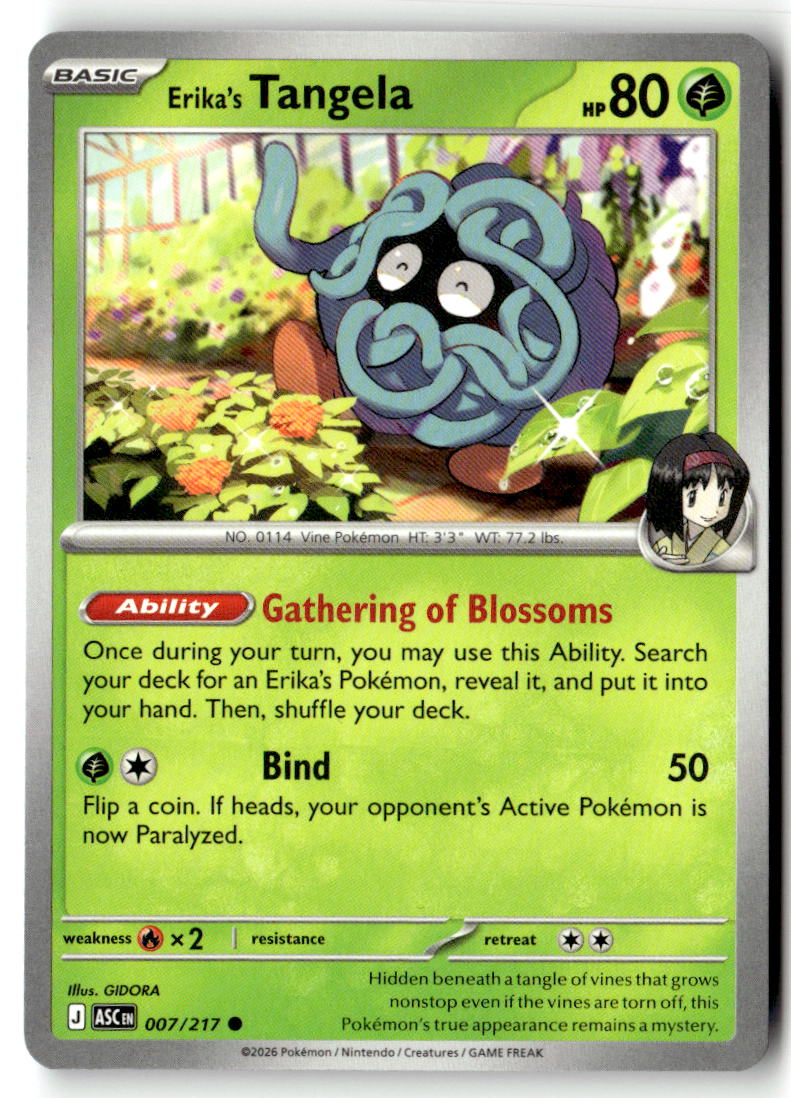 Front of Erika's Tangela 007/217 from Ascended Heroes