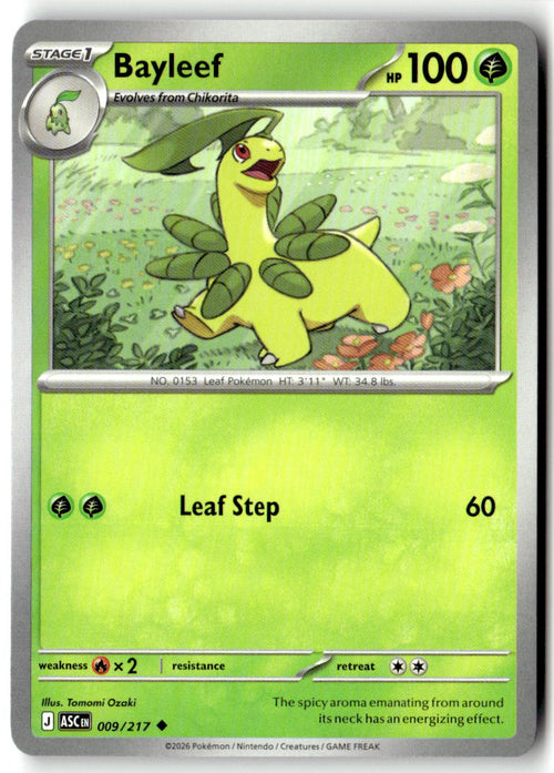 Front of Bayleef 009/217 from Ascended Heroes