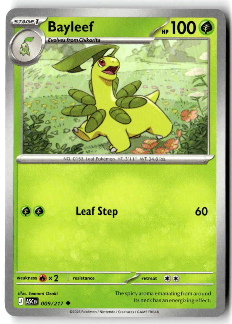 Front of Bayleef 009/217 from Ascended Heroes